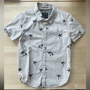 Kids Beige Palm Tree Buttondown Shirt